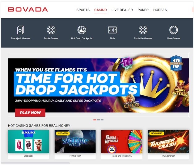 Apa jackpot hot drop untuk dimainkan di Bovada Casino?