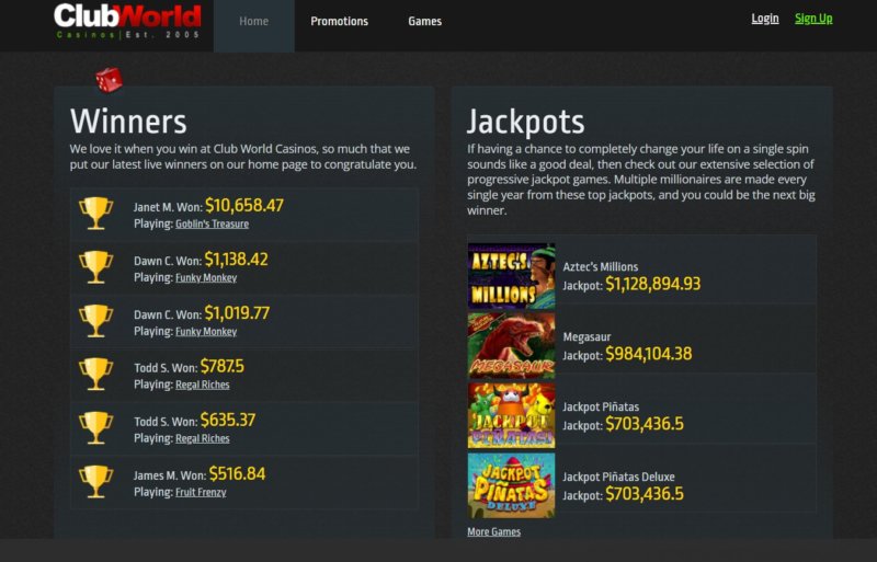 Which Jackpot Games Can You Play At Club World Casino