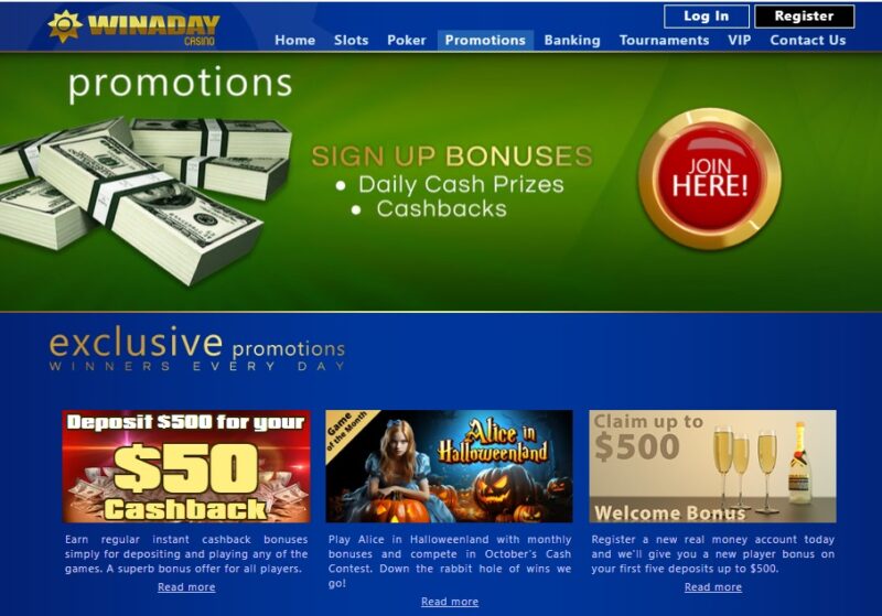 Win A Day Casino Cashback