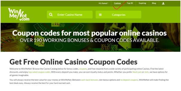 Winmenot casinos coupon codes