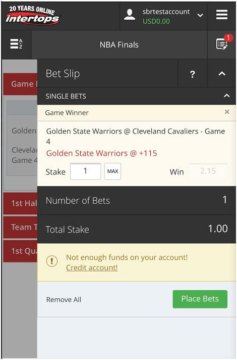 bet slip on horse racing