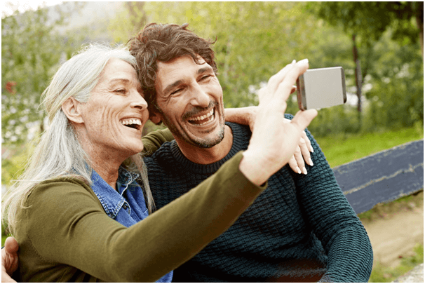 Taking parents photo